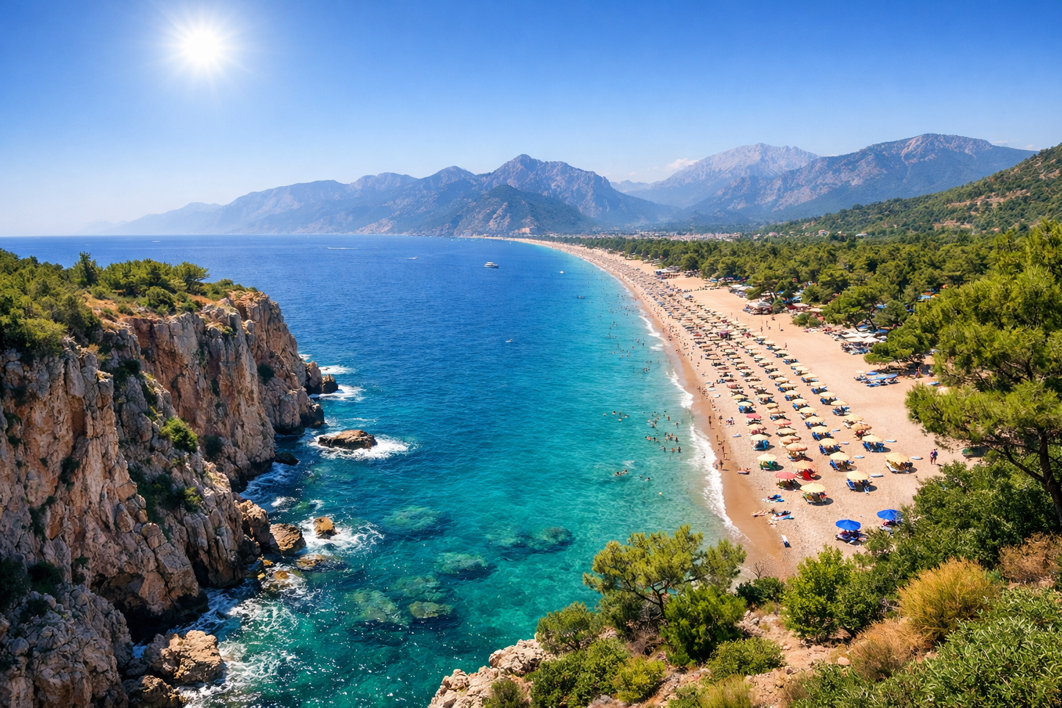 Akdeniz sahilinde festival ortami