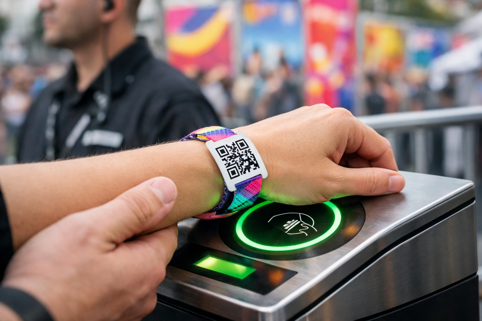 Festival giris alani ve bilet kontrol noktasi