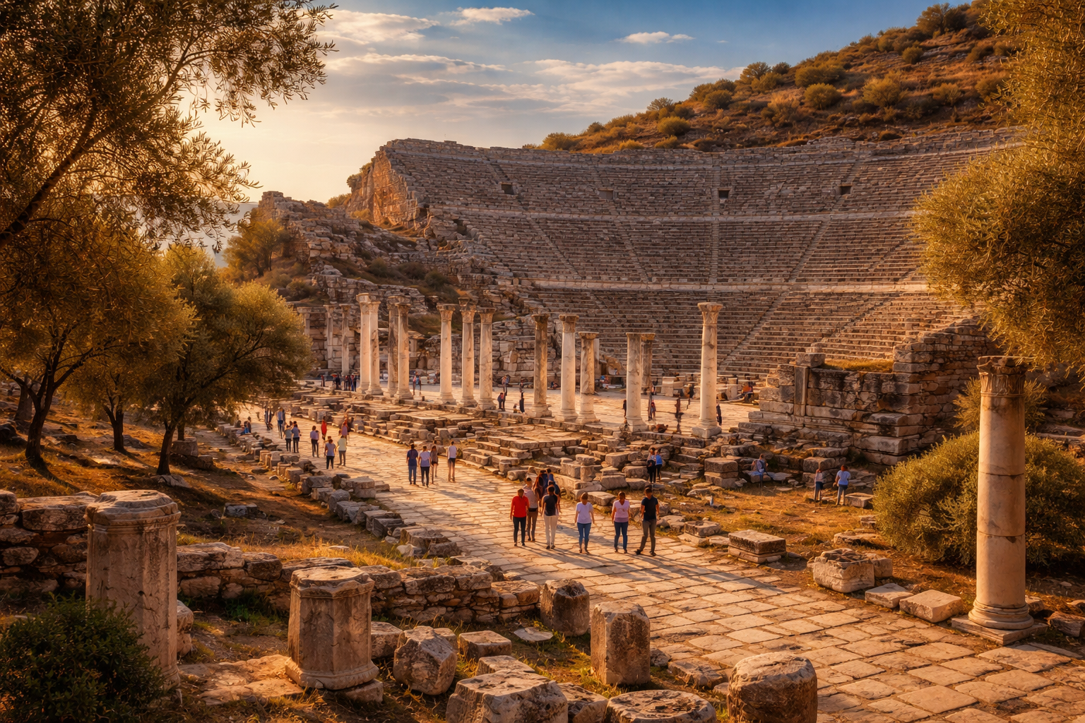 Ege bolgesinde antik alan yakininda etkinlik