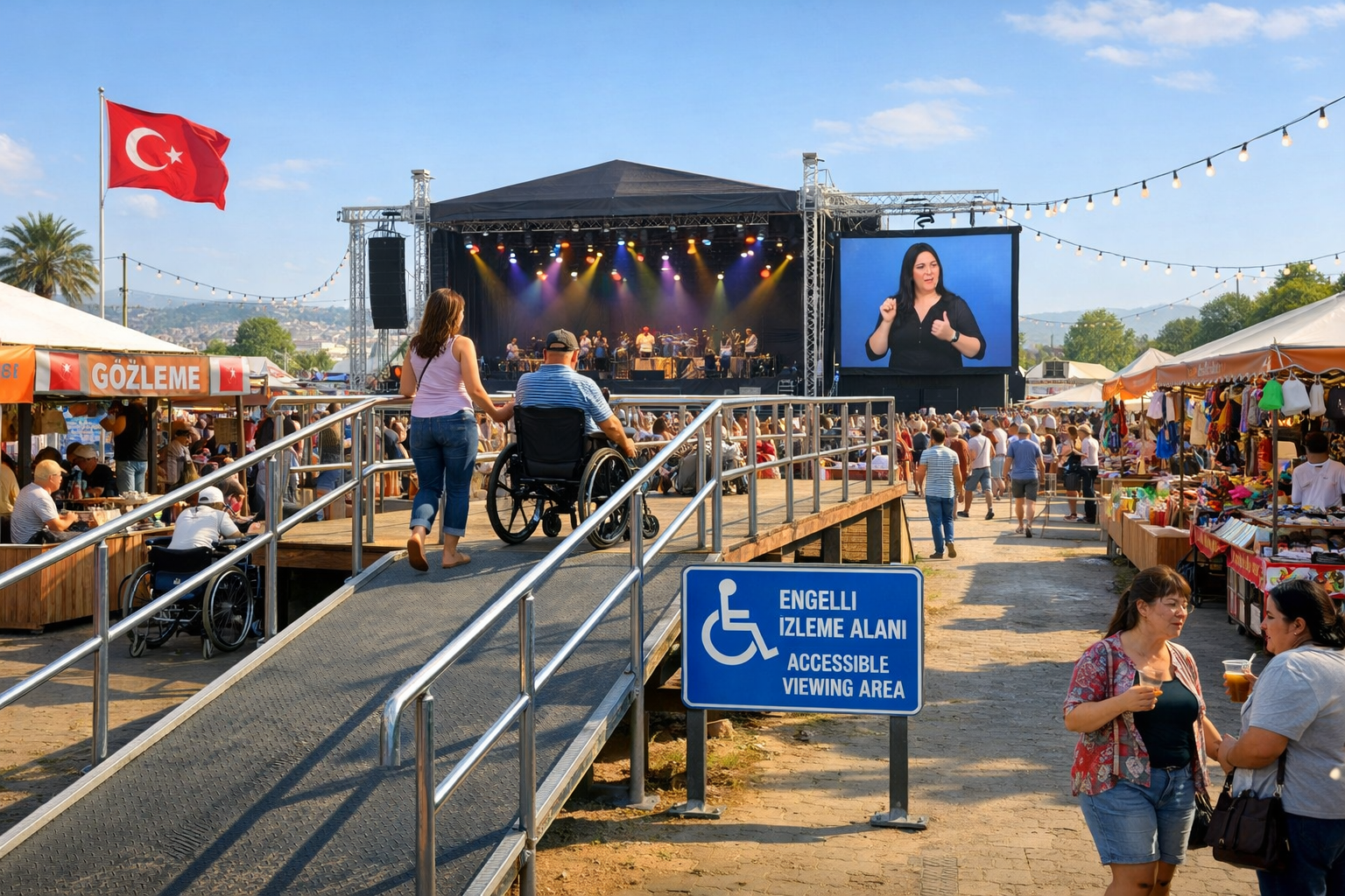 Engelsiz erisim saglanmis festival alani