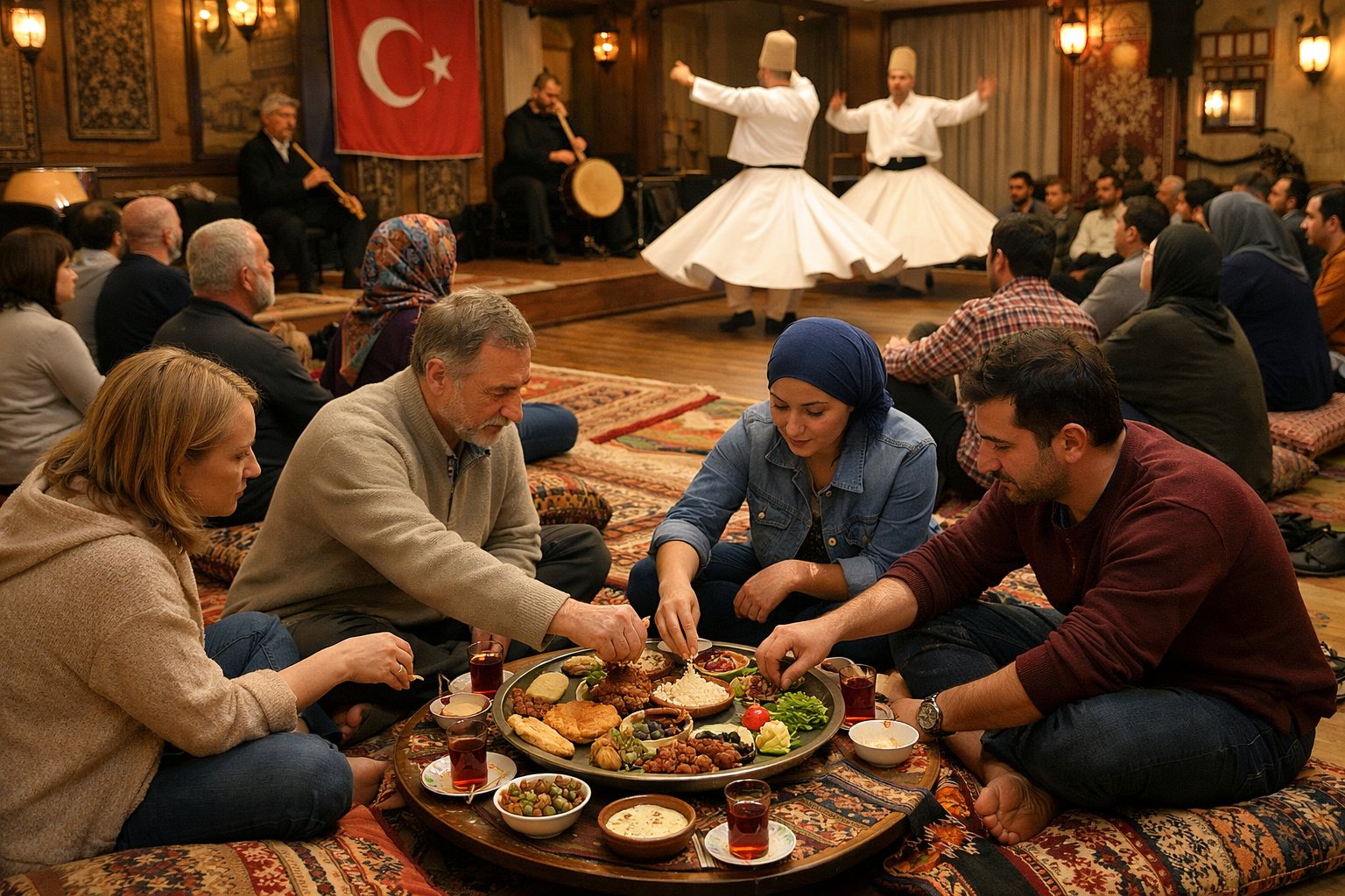 Festival alaninda saygilı katilimcilar