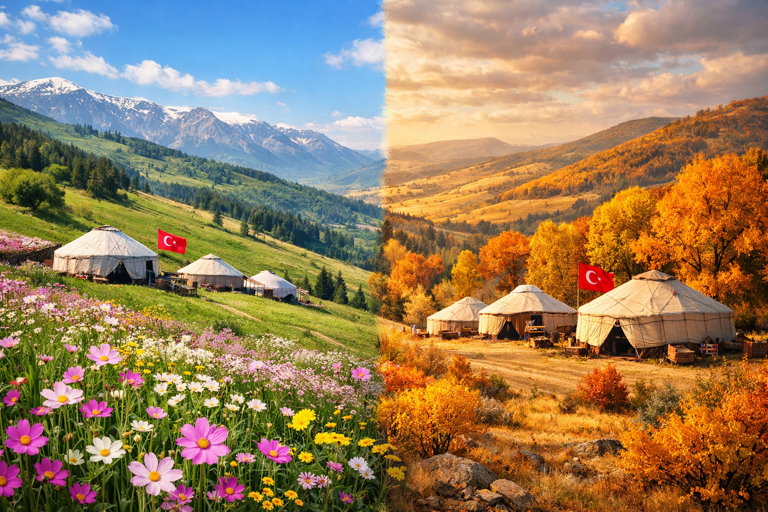 Farkli mevsimlerde festival alanlari