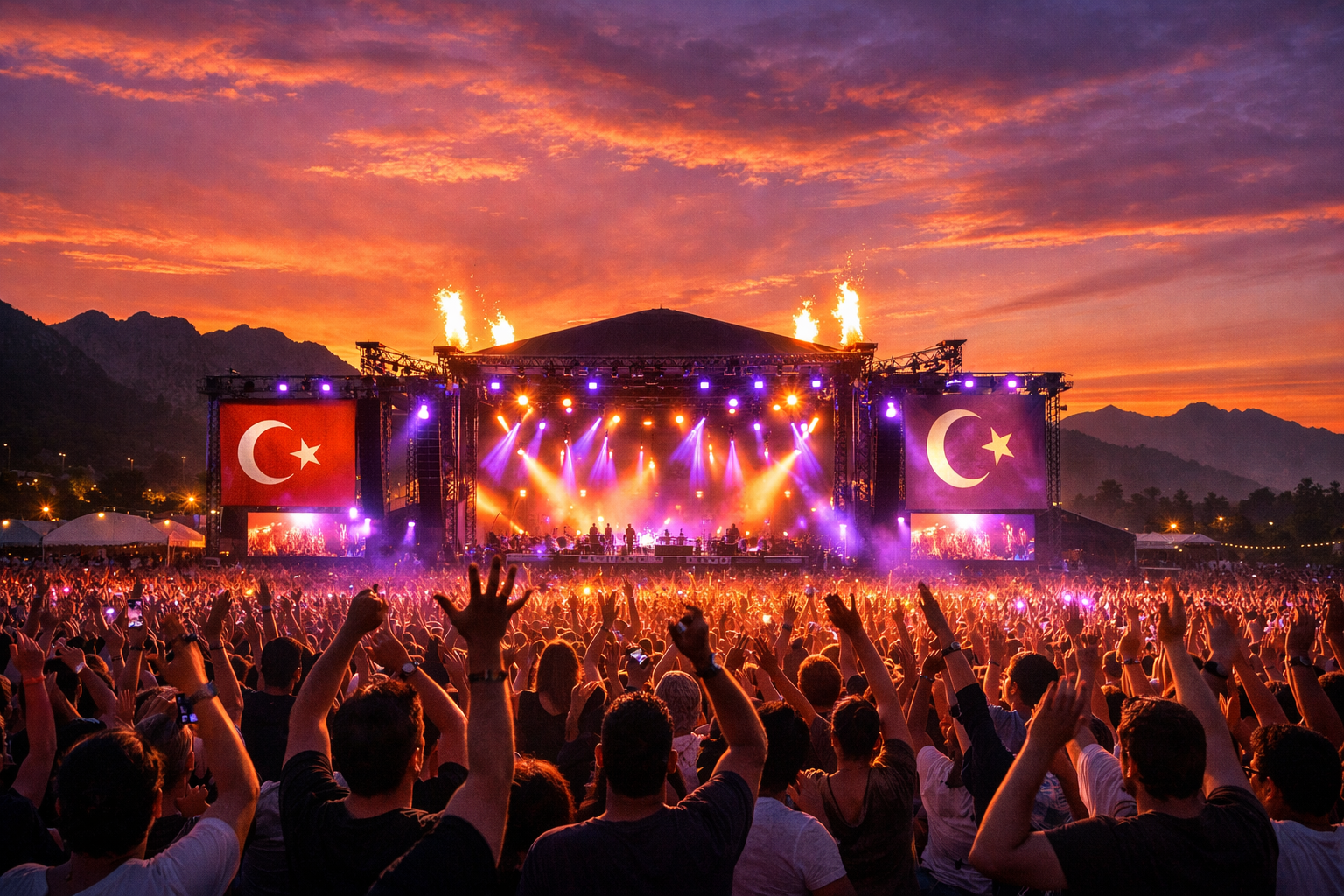 Acik hava muzik festivali sahnesi