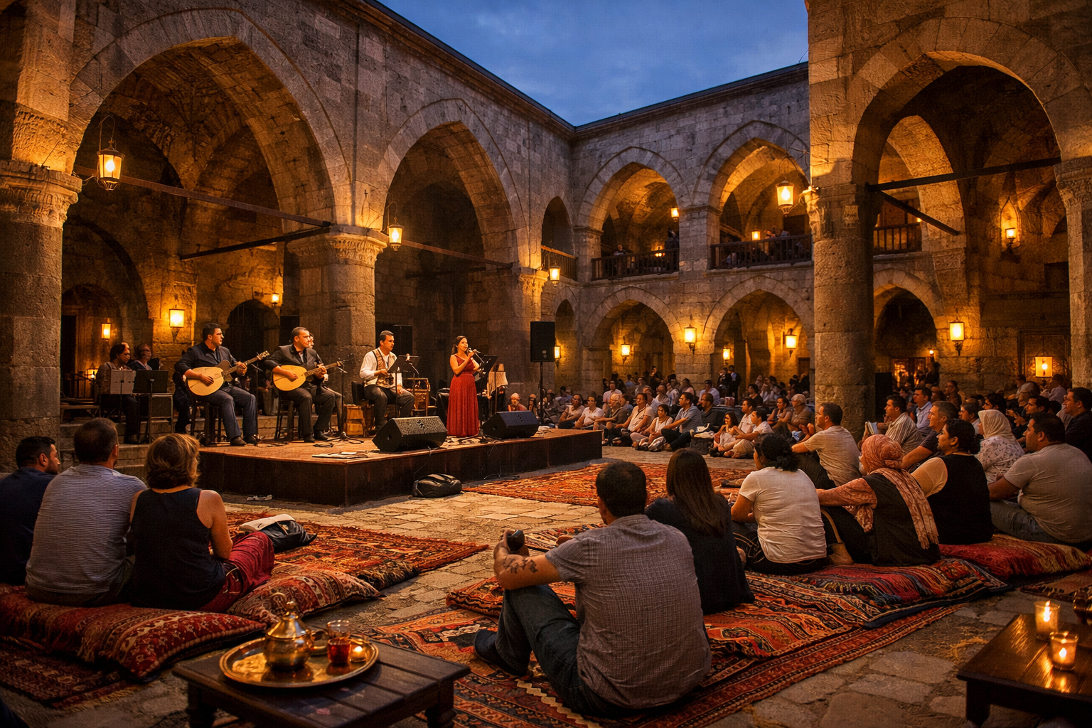 Tarihi yapida duzenlenen kulturel etkinlik