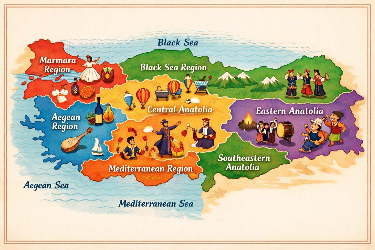 Turkiye'nin cografi bolgelerinin genel gorunumu